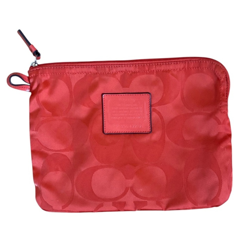 COACH Orange C Monogram Tote Travel Getaway Weekender Pouch/Inner Make Up Bag